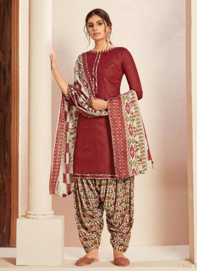 Patiyala Queen Self Printed Cotton Designer Regular Wear Patiyala Suits Collection 1642-001 To 1642-010